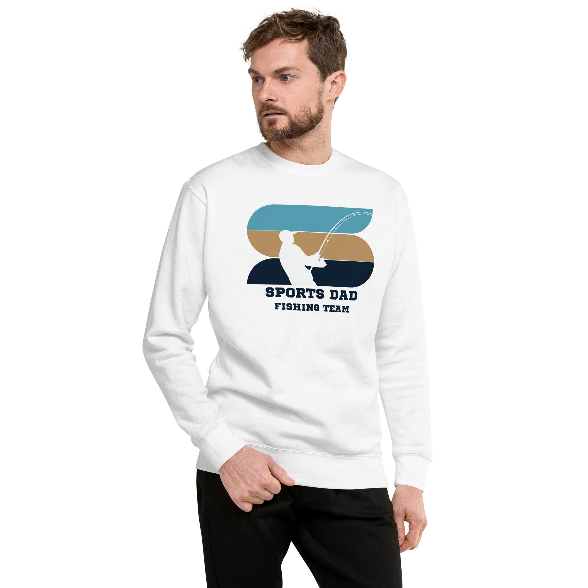The Original Sports Dad Fishing Team Men's Heavy Crew Sweatshirt