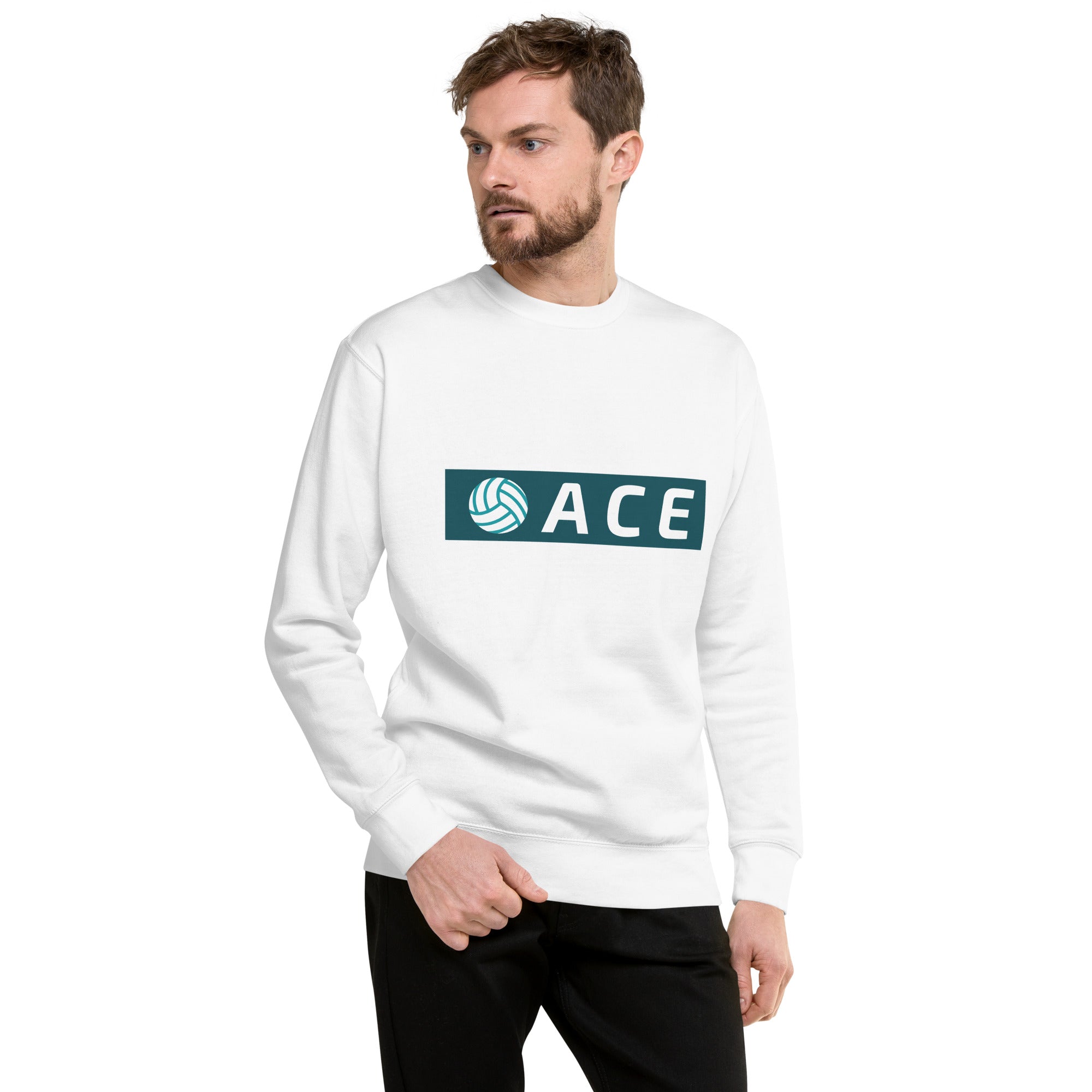 Ace Heavy Crew Men's Sweatshirt White | The Original Sports Mom