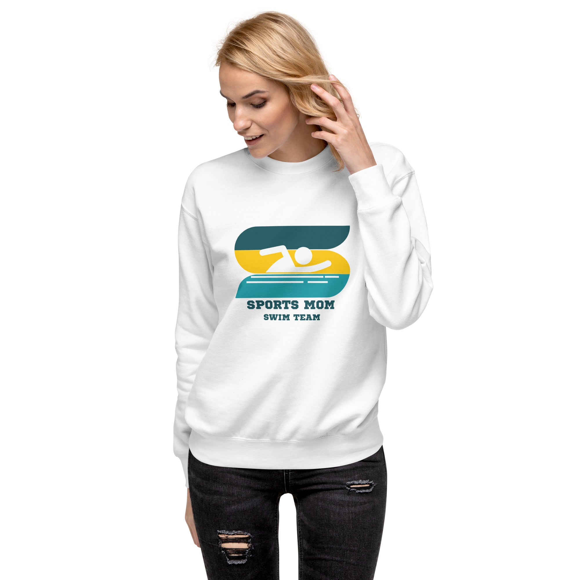 The Original Sports Mom Swim Team Women's Premium Sweatshirt