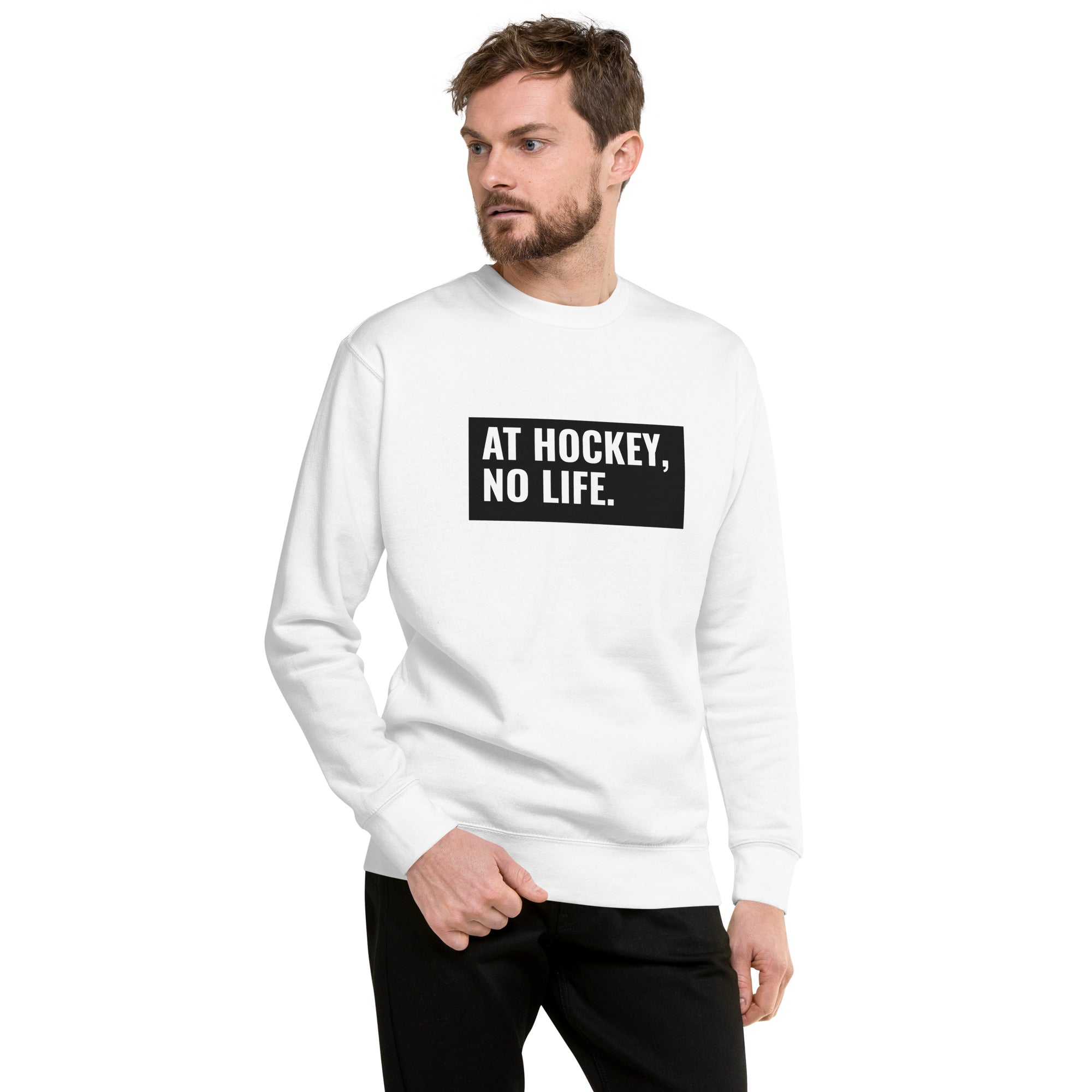 At Hockey, No Life Men's Heavy Crew Sweatshirt