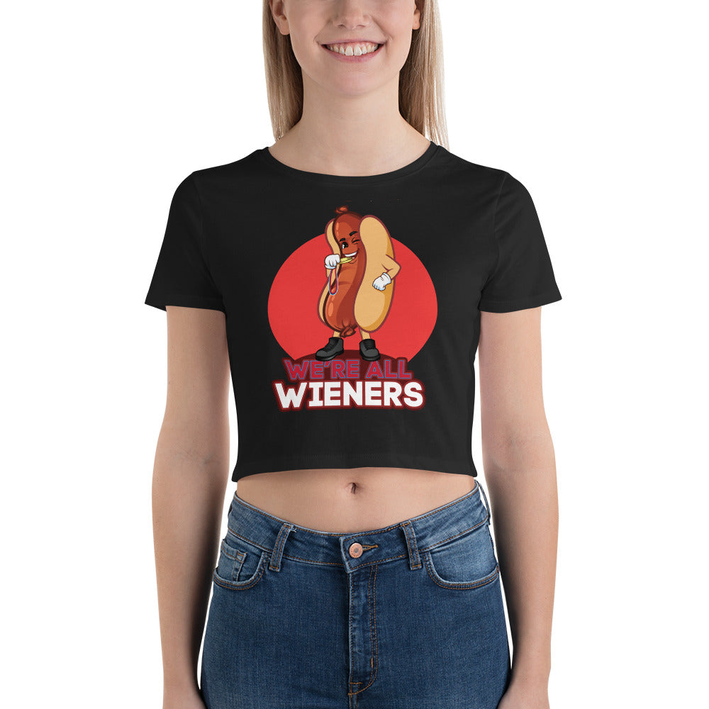 We're All Wieners Pro Crop Tee - Red