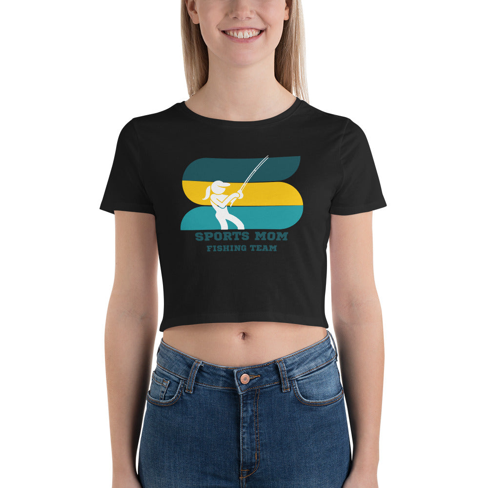 The Original Sports Mom Fishing Team Women's Crop Tee