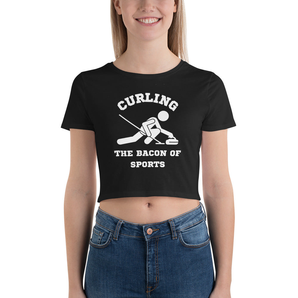 Curling The Bacon Of Sports Women's Crop Tee