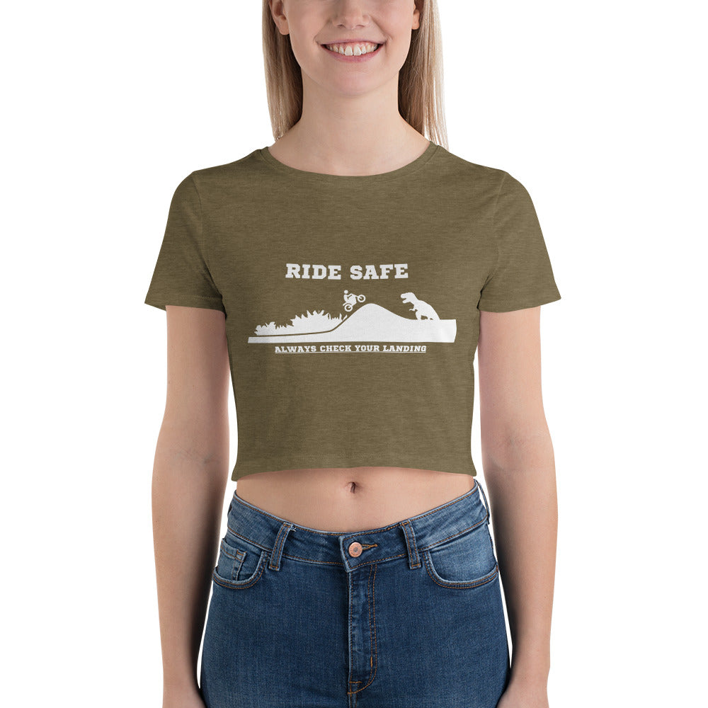 Ride Safe Check Your Landing Women's Crop Tee