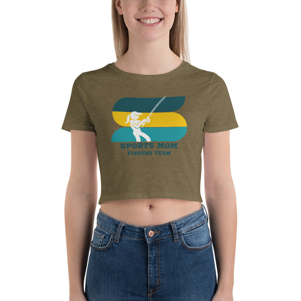 The Original Sports Mom Fishing Team Women's Crop Tee