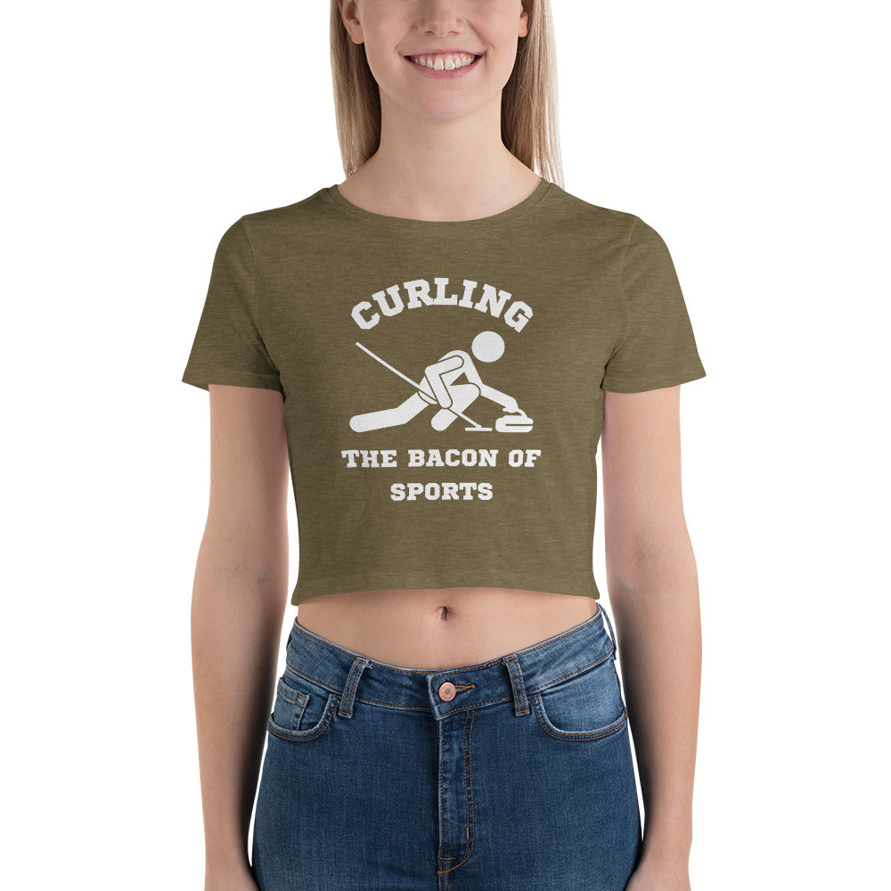 Curling The Bacon Of Sports Women's Crop Tee