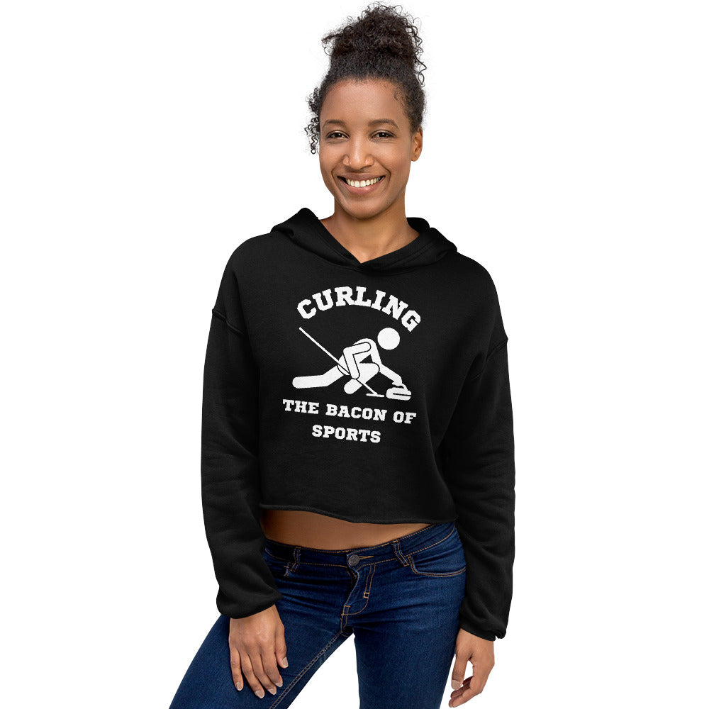 Curling The Bacon Of Sports Women's Crop Hoodie