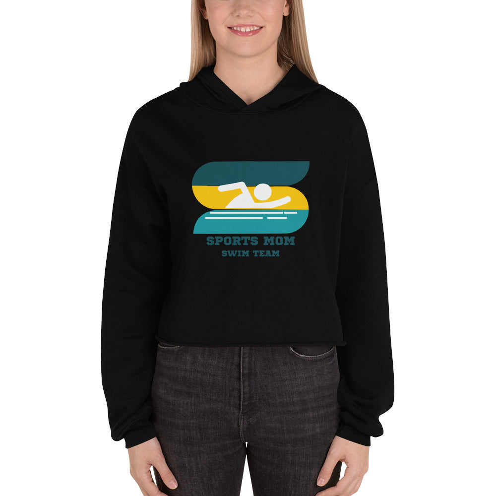 The Original Sports Mom Swim Team Women's Crop Hoodie