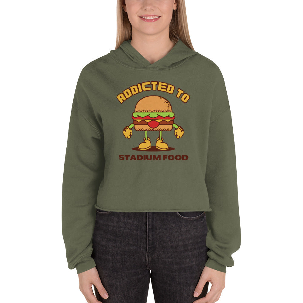 Addicted To Stadium Food Women's Crop Hoodie