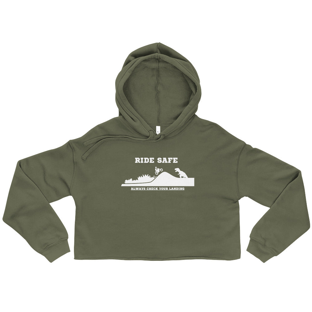 Ride Safe Check Your Landing Women's Crop Hoodie