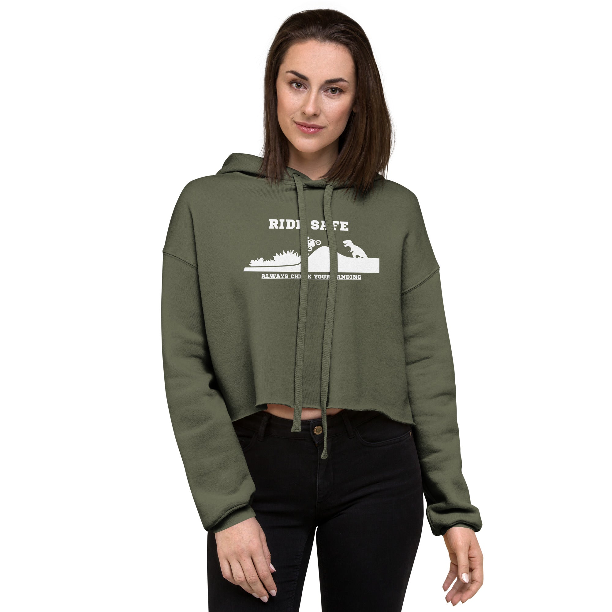 Ride Safe Check Your Landing Women's Crop Hoodie