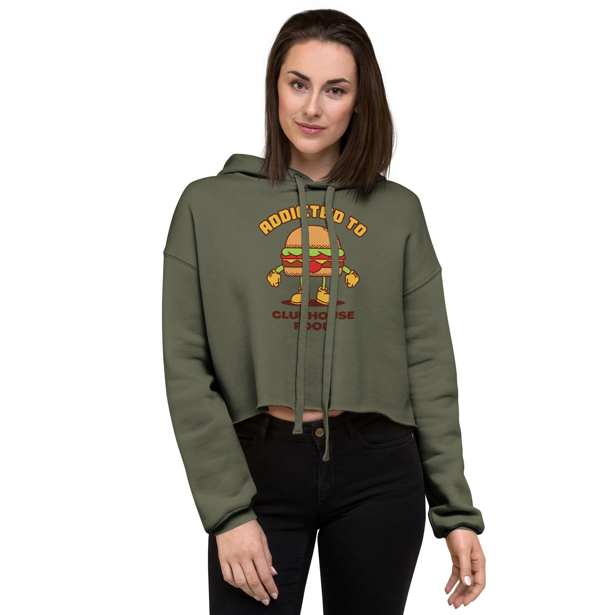 Addicted To Clubhouse Food Women's Crop Hoodie