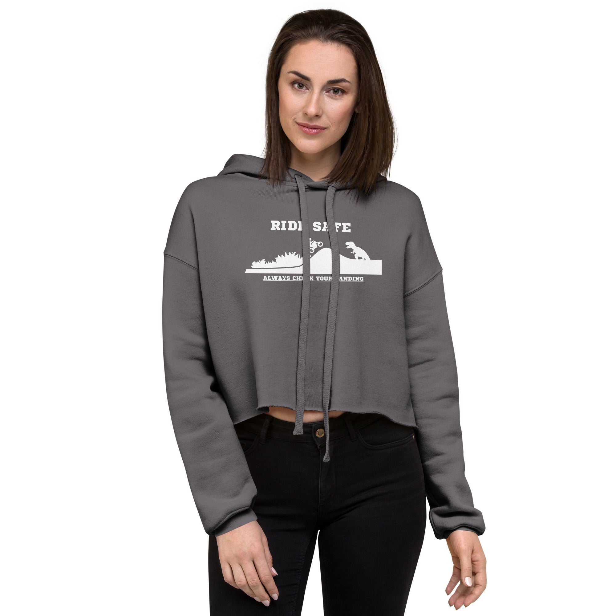 Ride Safe Check Your Landing Women's Crop Hoodie