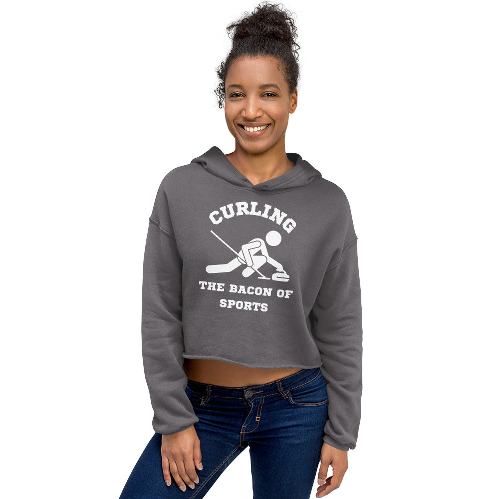 Curling The Bacon Of Sports Women's Crop Hoodie