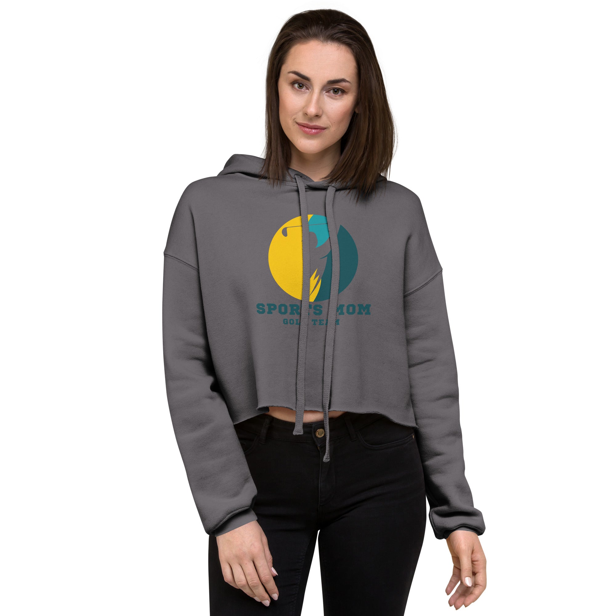 The Original Sports Mom Golf Team Women's Crop Hoodie