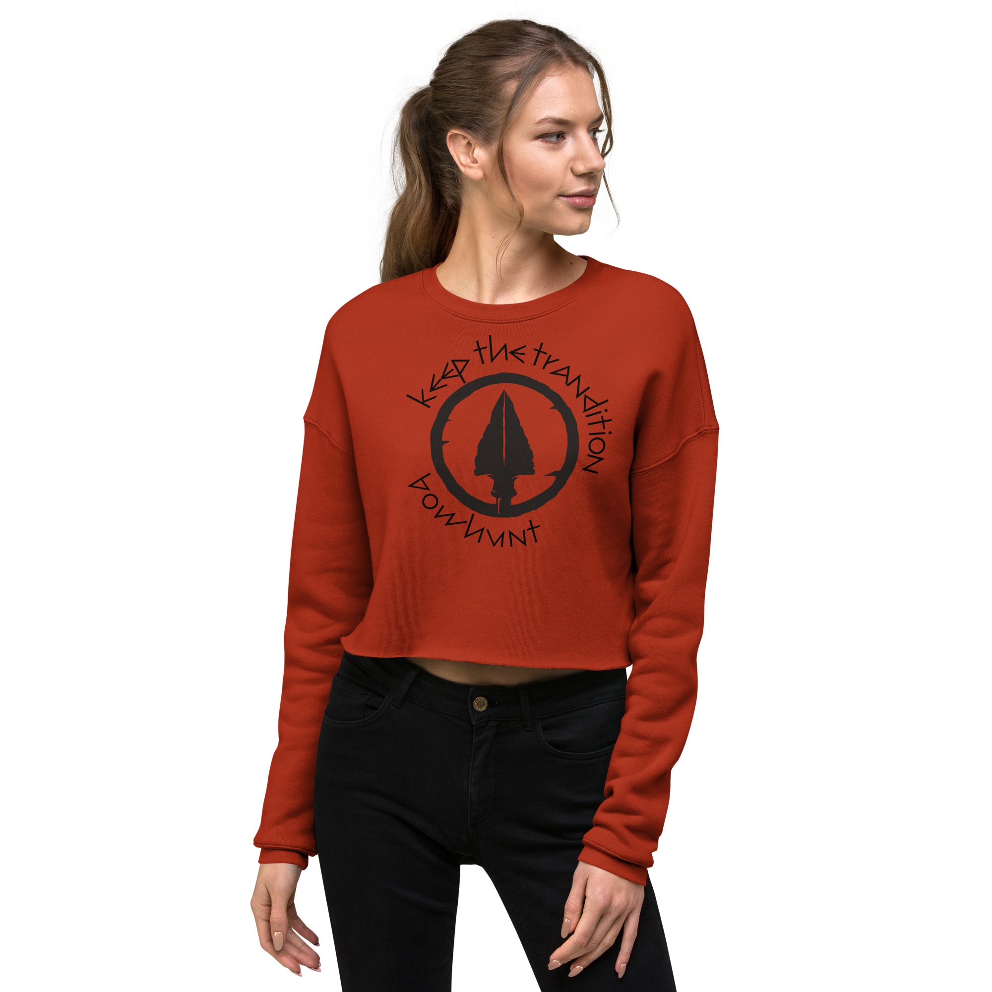 Keep The Tradition Women's Crop Sweatshirt - Bow Hunt