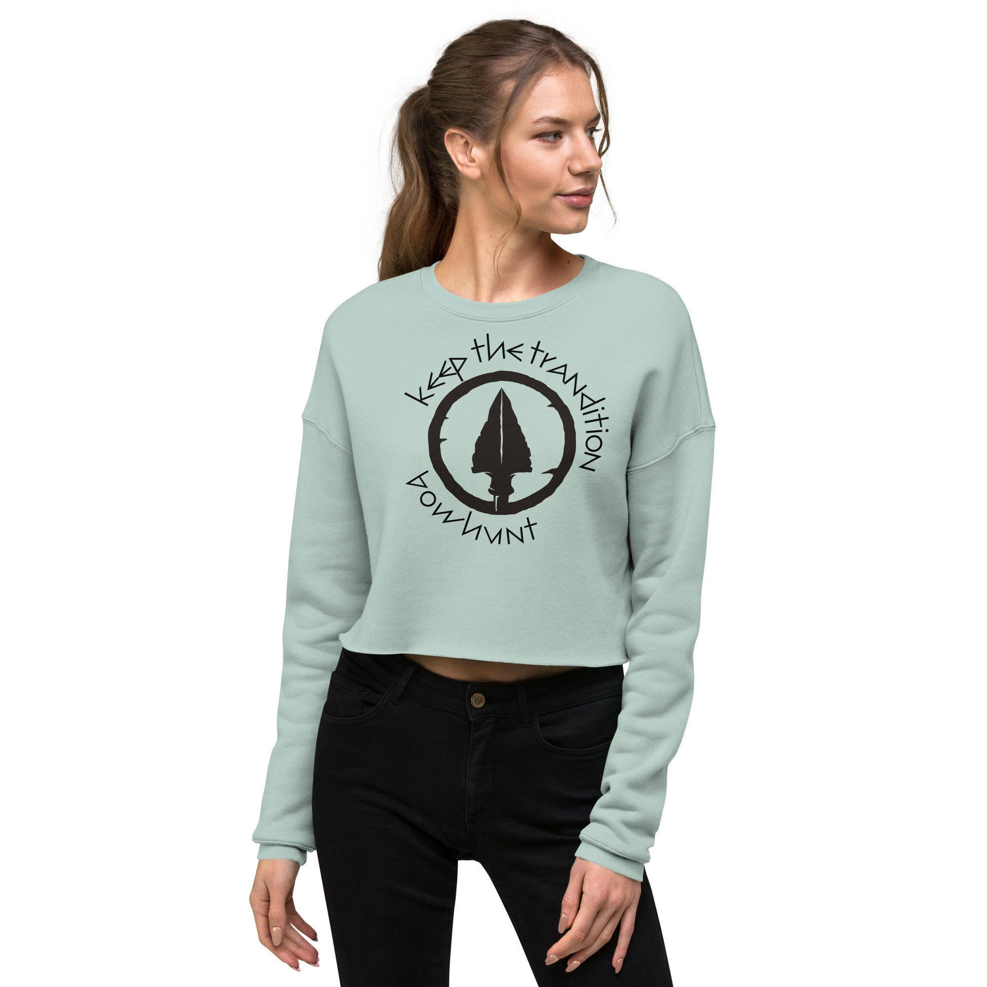 Keep The Tradition Women's Crop Sweatshirt - Bow Hunt