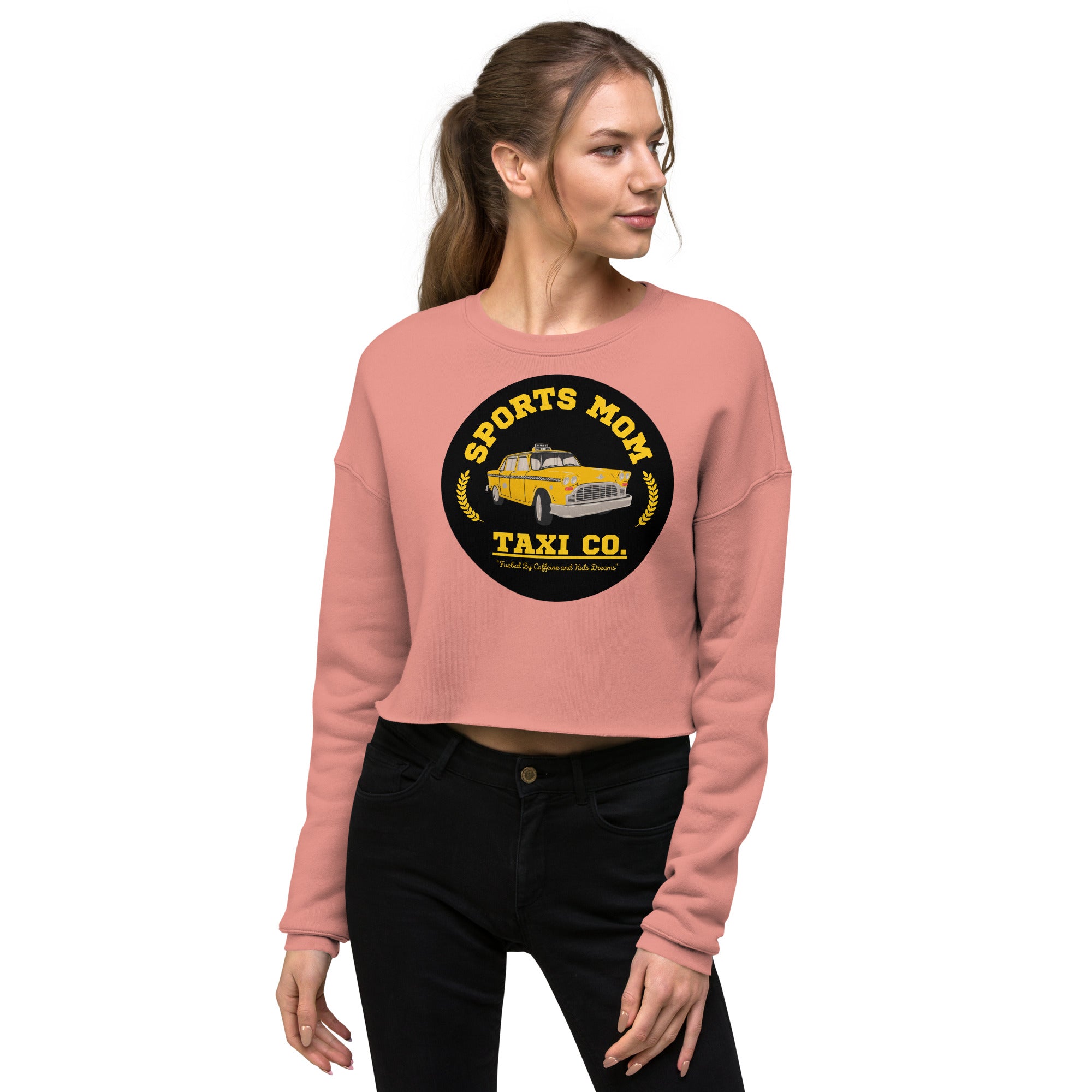 The Sports Mom Taxi Co. Original Crop Sweatshirt Mauve | The Original Sports Mom