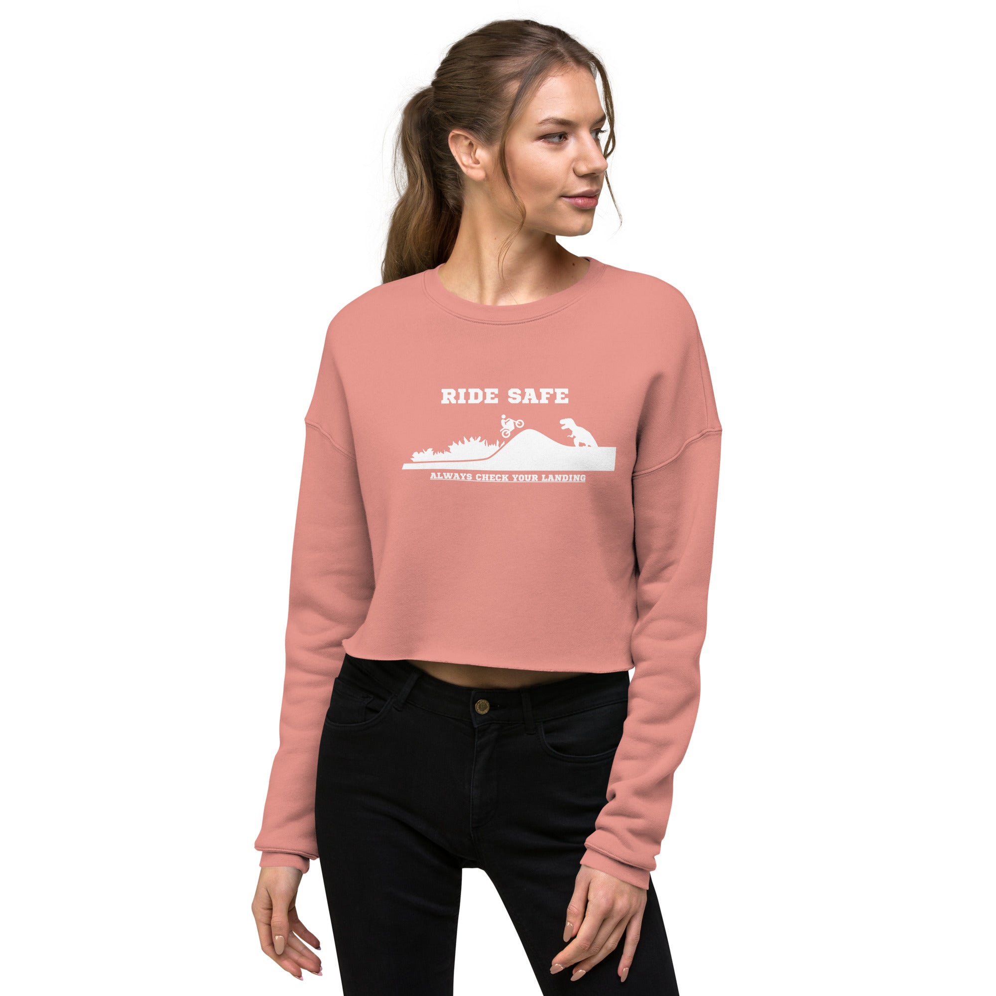 Ride Safe Check Your Landing Women's Crop Sweatshirt