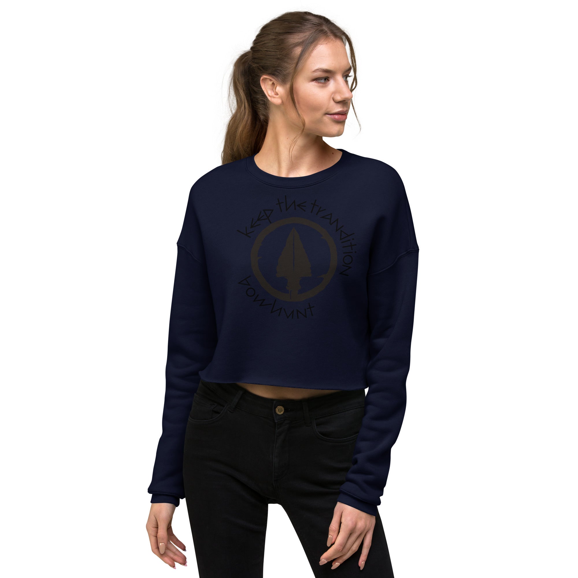 Keep The Tradition Women's Crop Sweatshirt - Bow Hunt