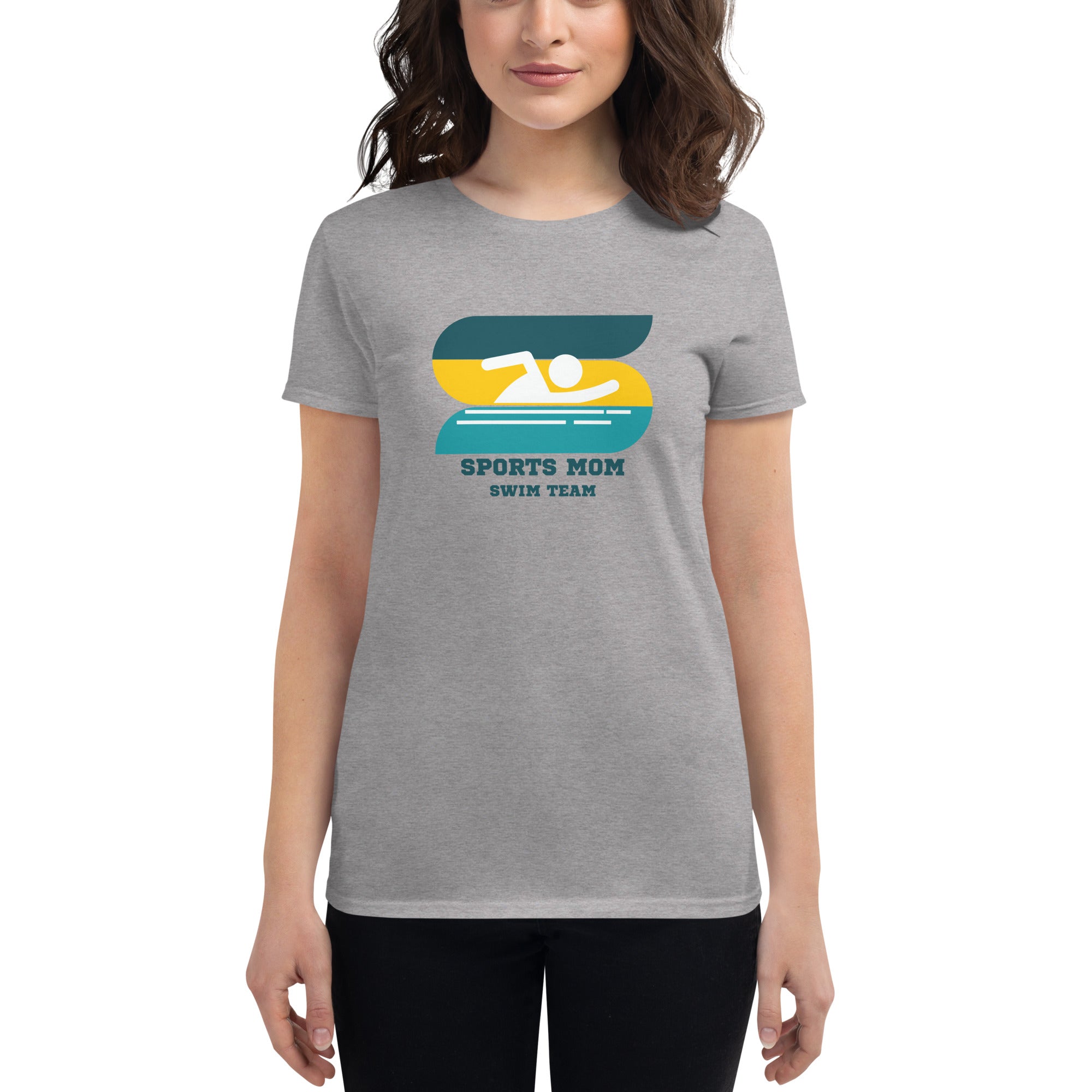 The Original Sports Mom Swim Team Women's Fitted T-Shirt