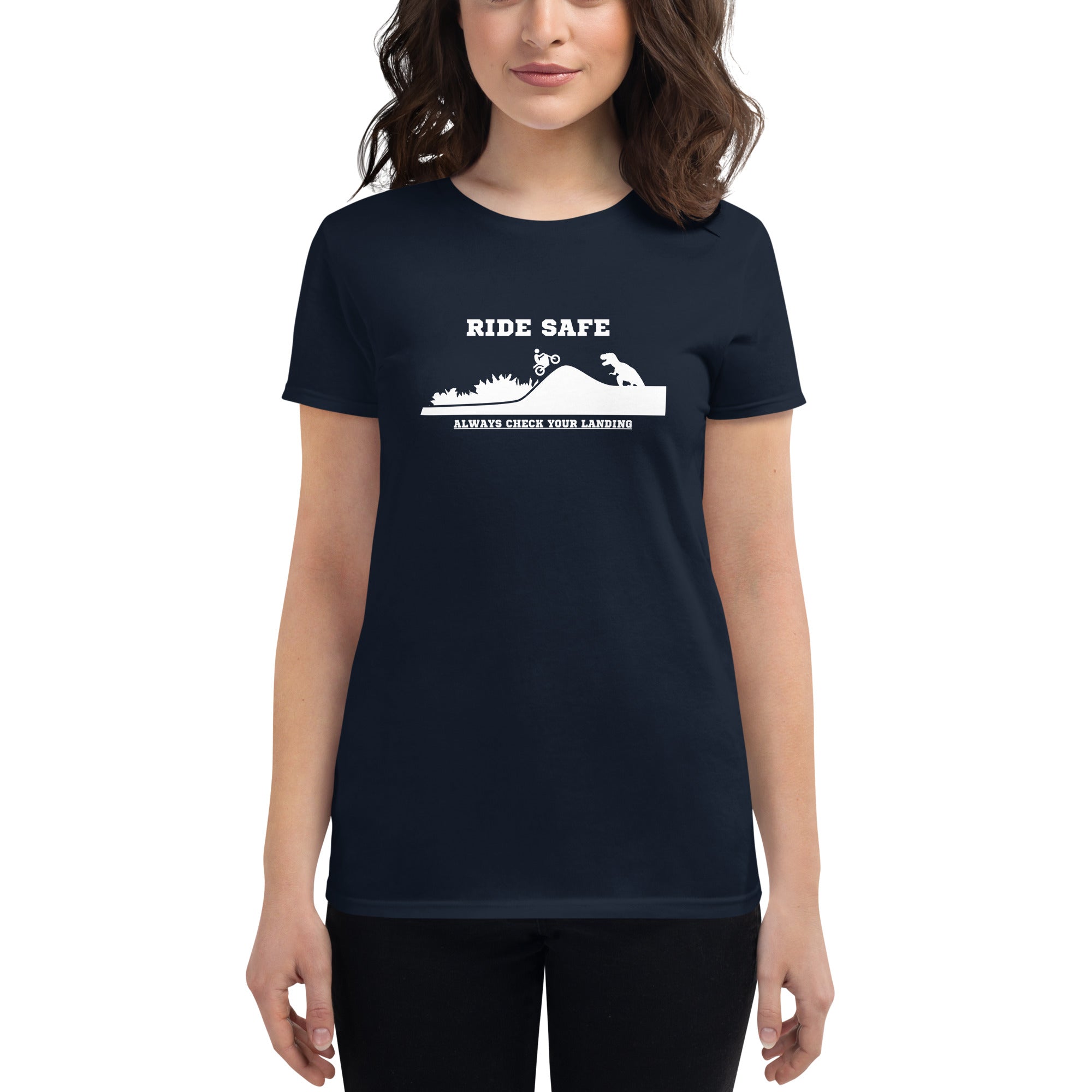 Ride Safe Check Your Landing Women's Fitted T-Shirt