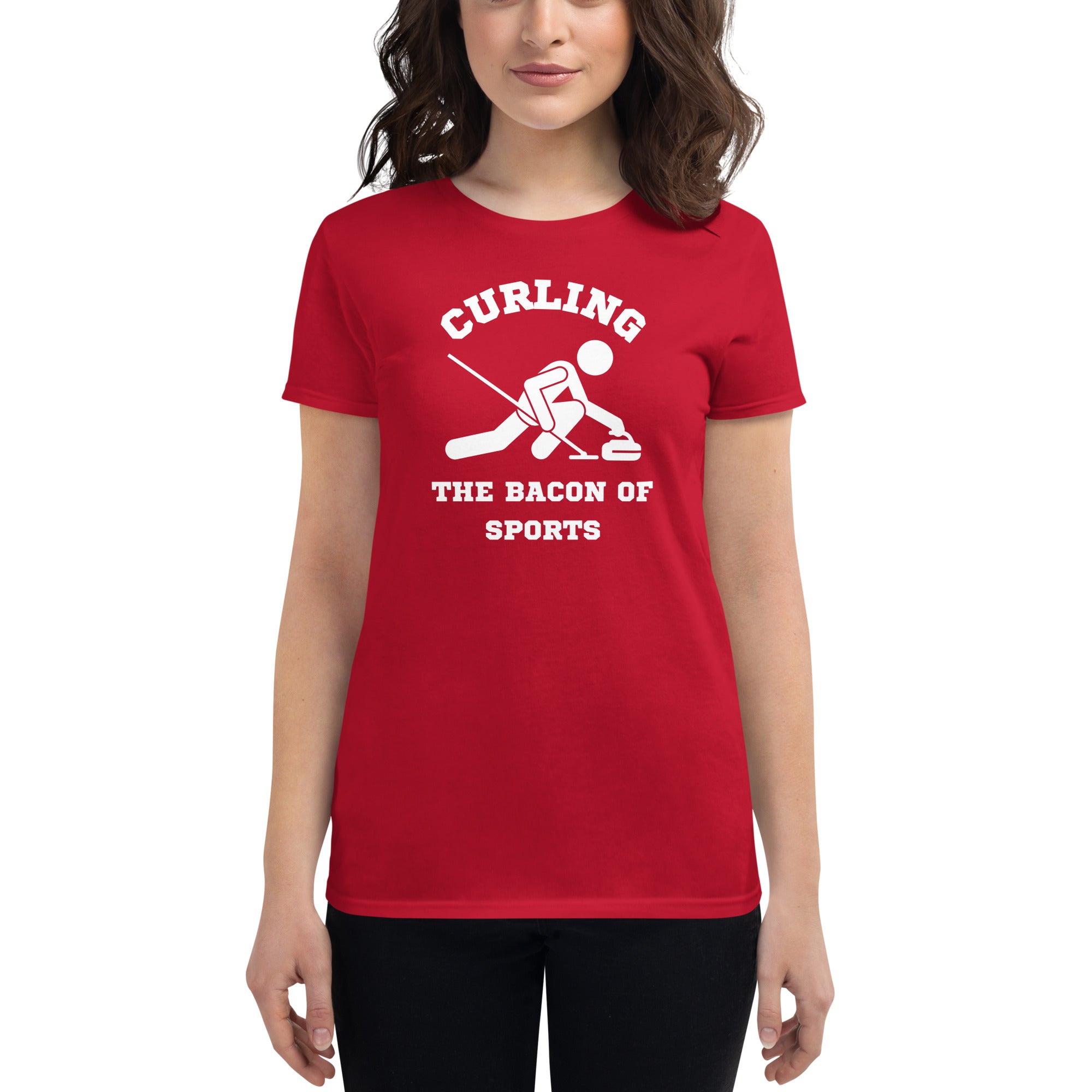 Curling The Bacon Of Sports Women's Fitted T-Shirt