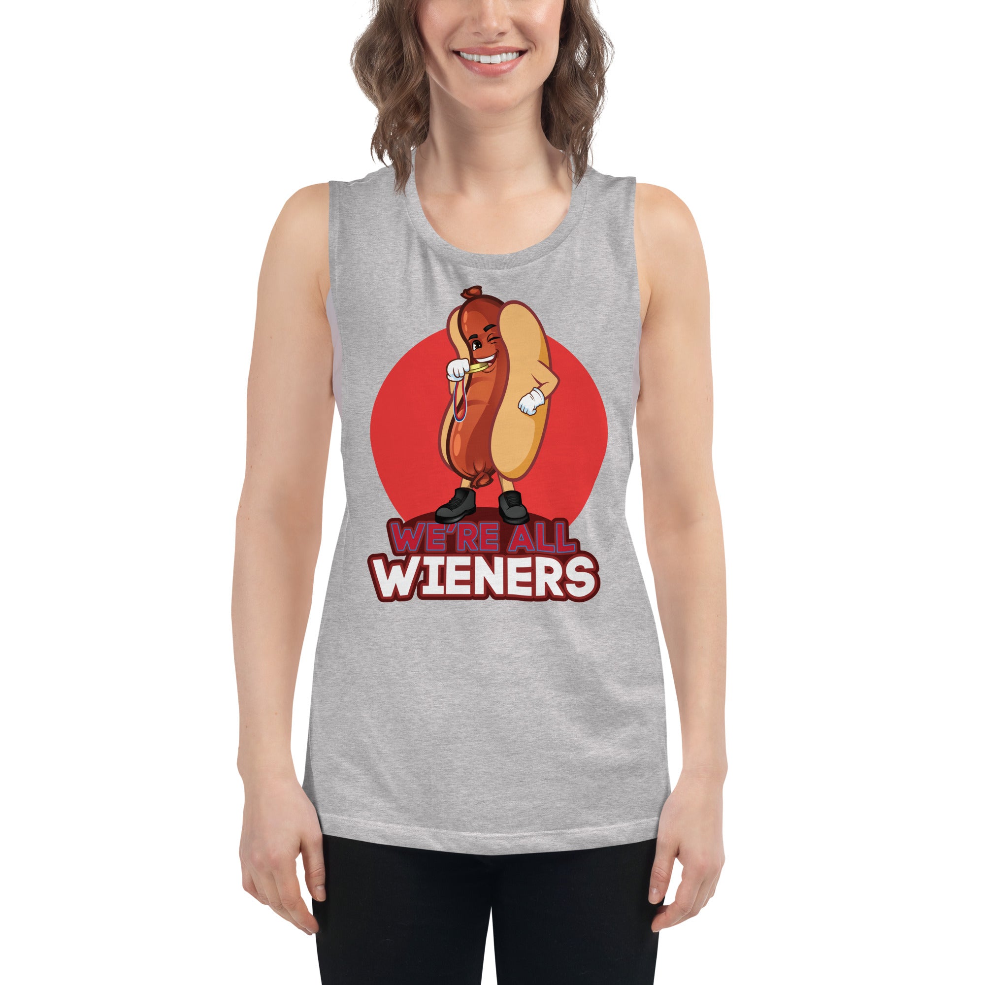 We're All Wieners Women's Muscle Tank - Red