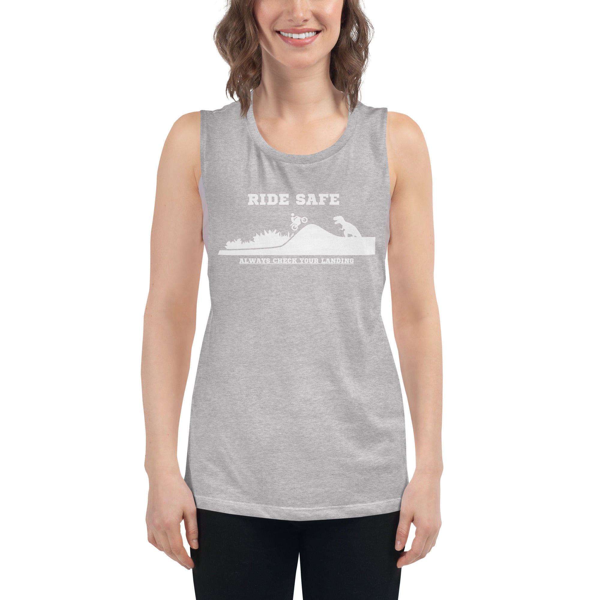 Ride Safe Check Your Landing Women's Muscle Tank