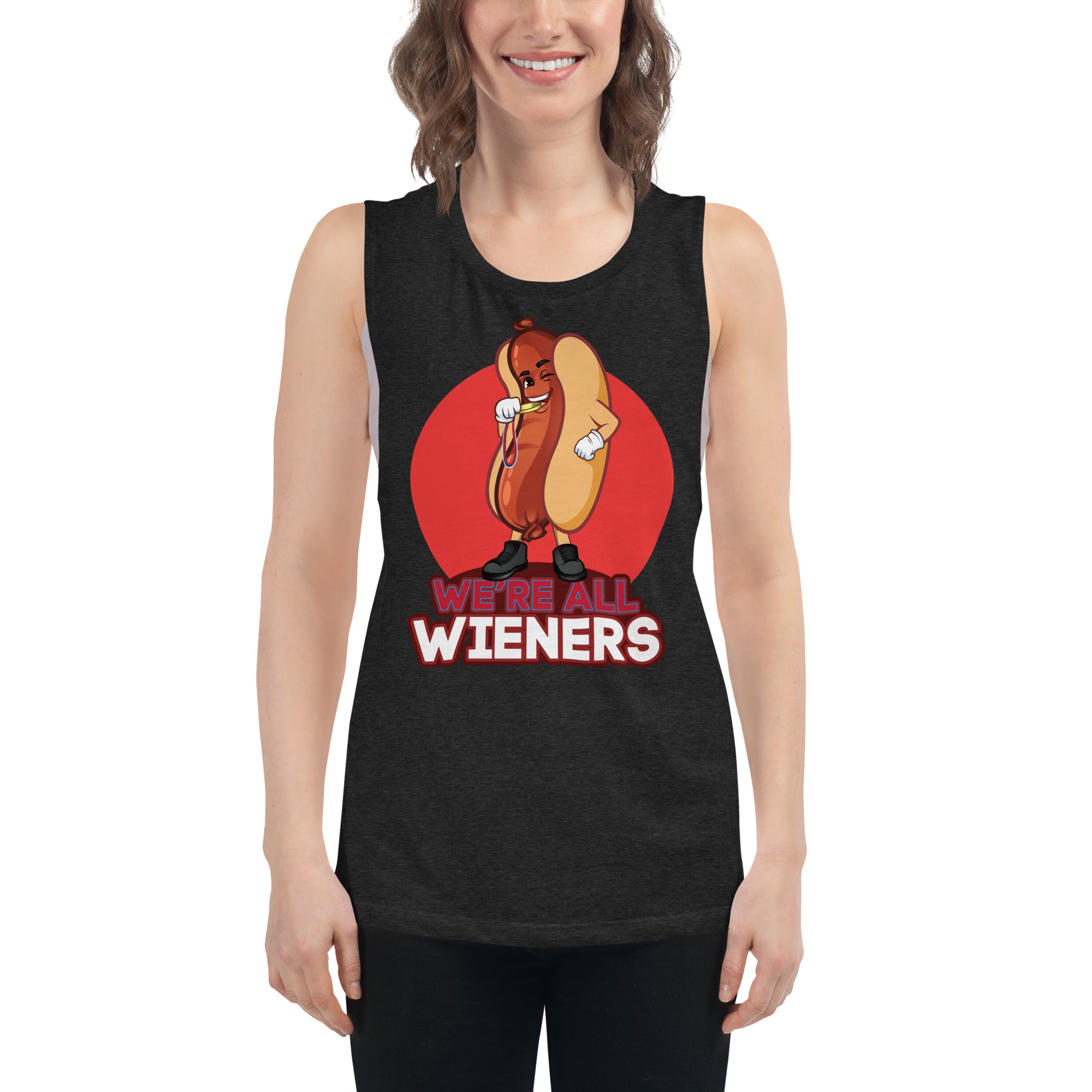 We're All Wieners Women's Muscle Tank - Red