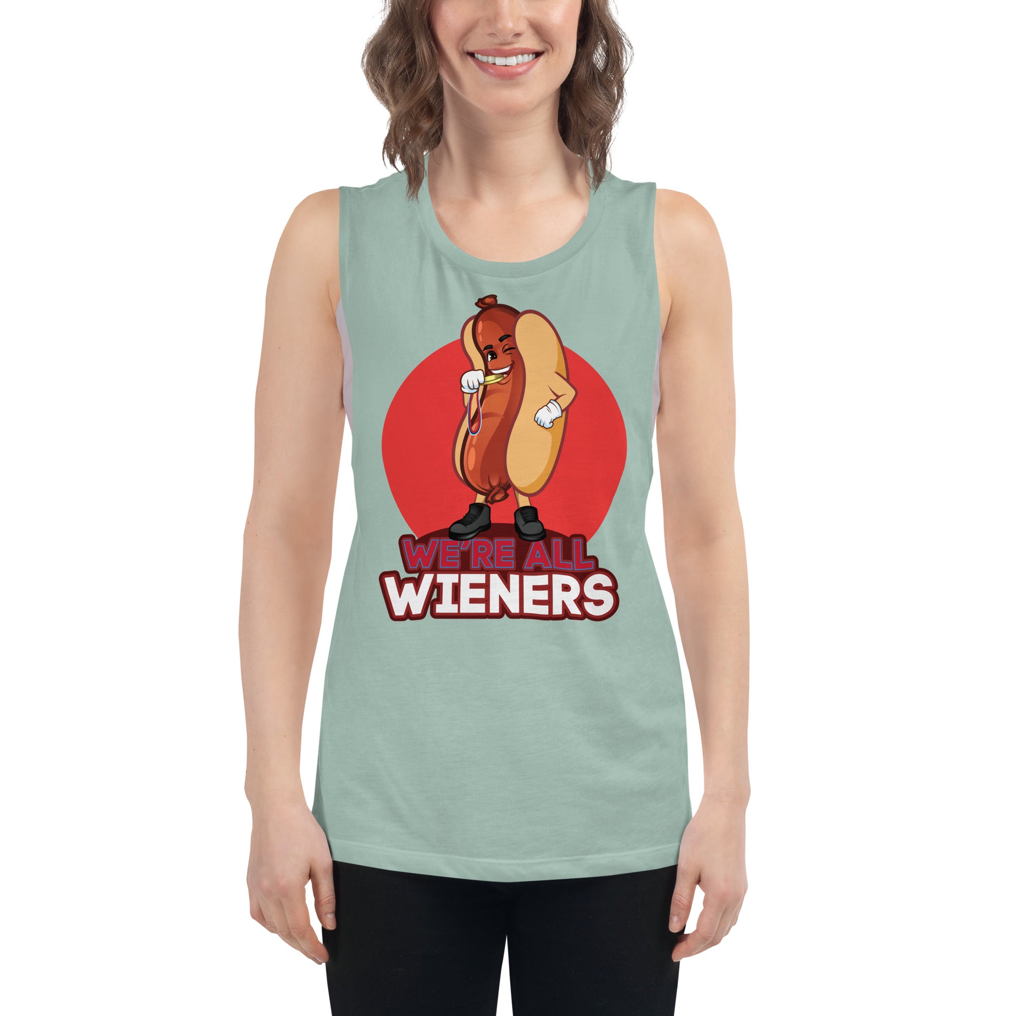 We're All Wieners Women's Muscle Tank - Red