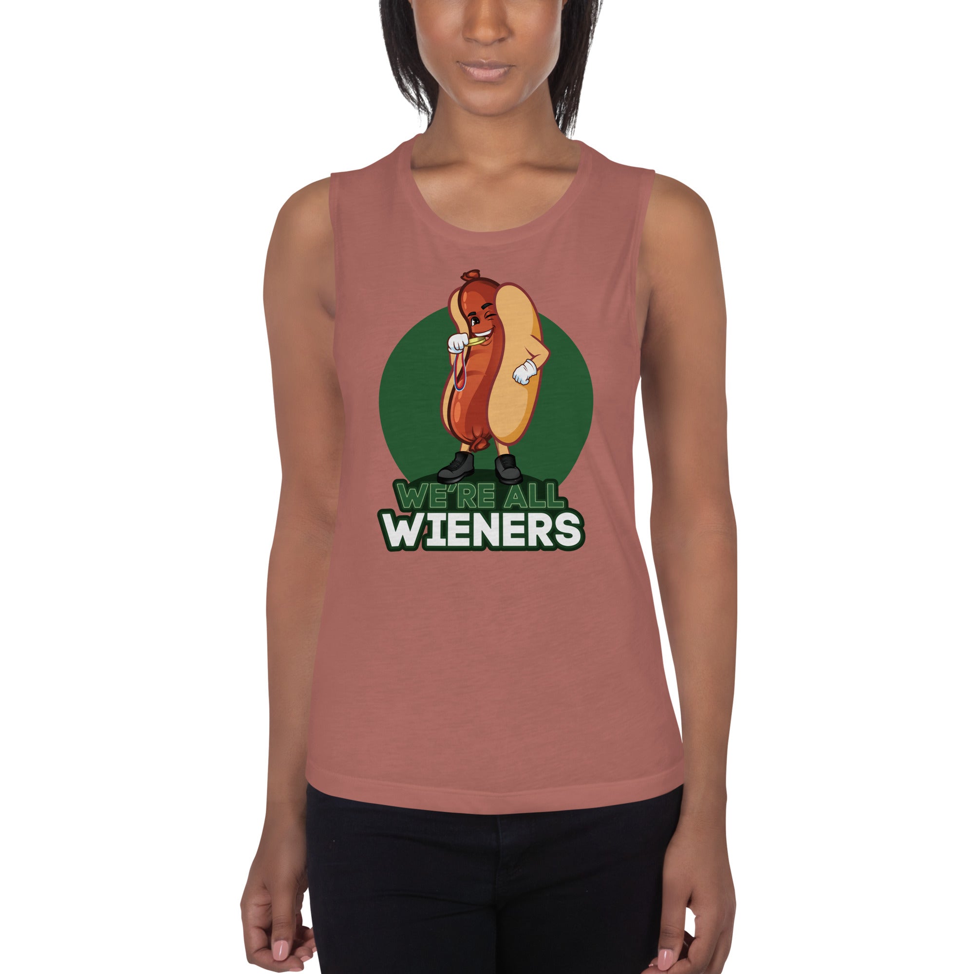 We're All Wieners Women's Muscle Tank - Green