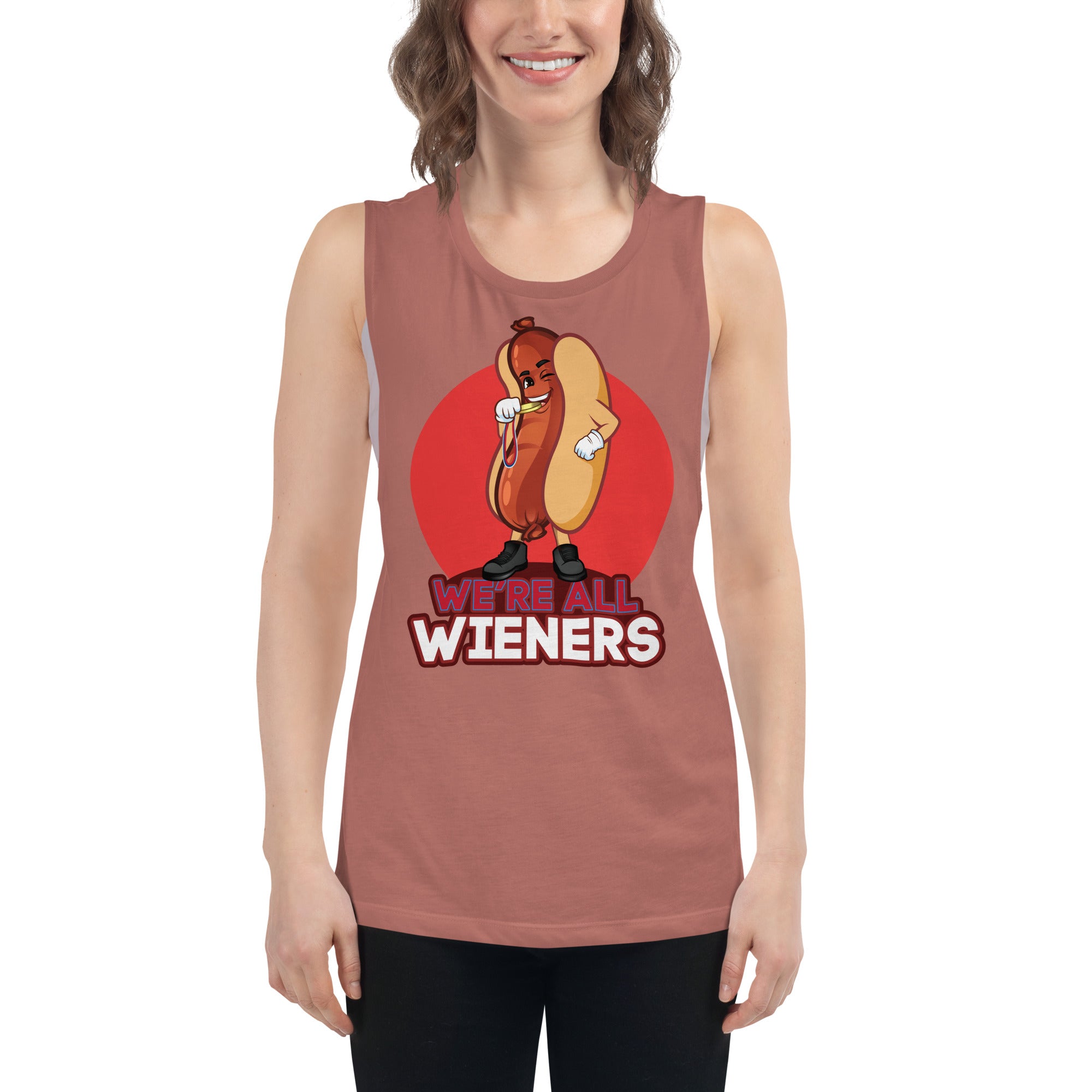 We're All Wieners Women's Muscle Tank - Red