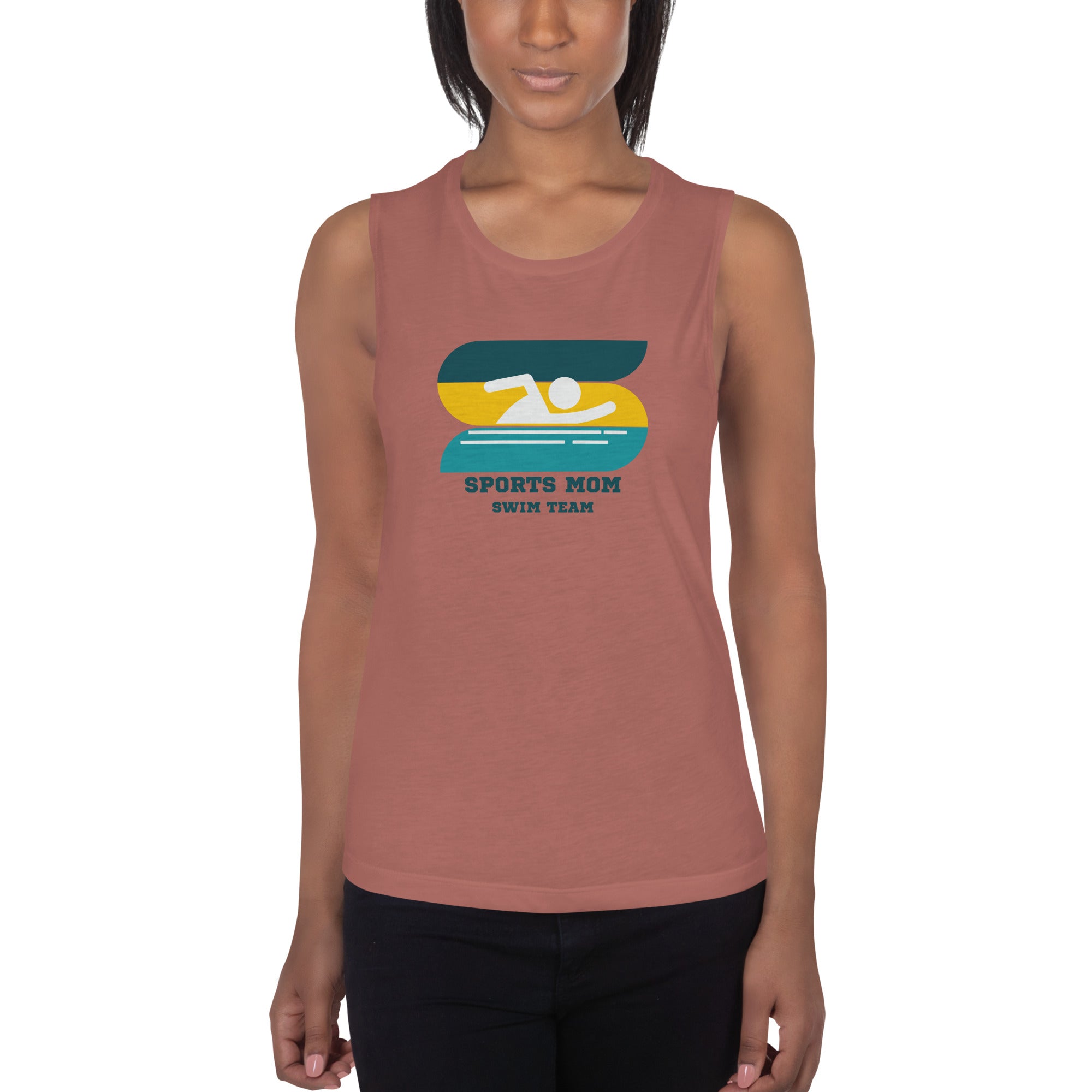 The Original Sports Mom Swim Team Women's Muscle Tank