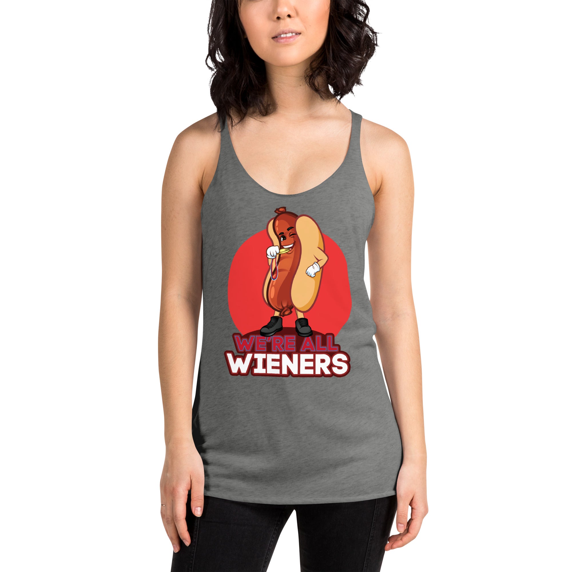 We're All Wieners Women's Racerback Tank - Red