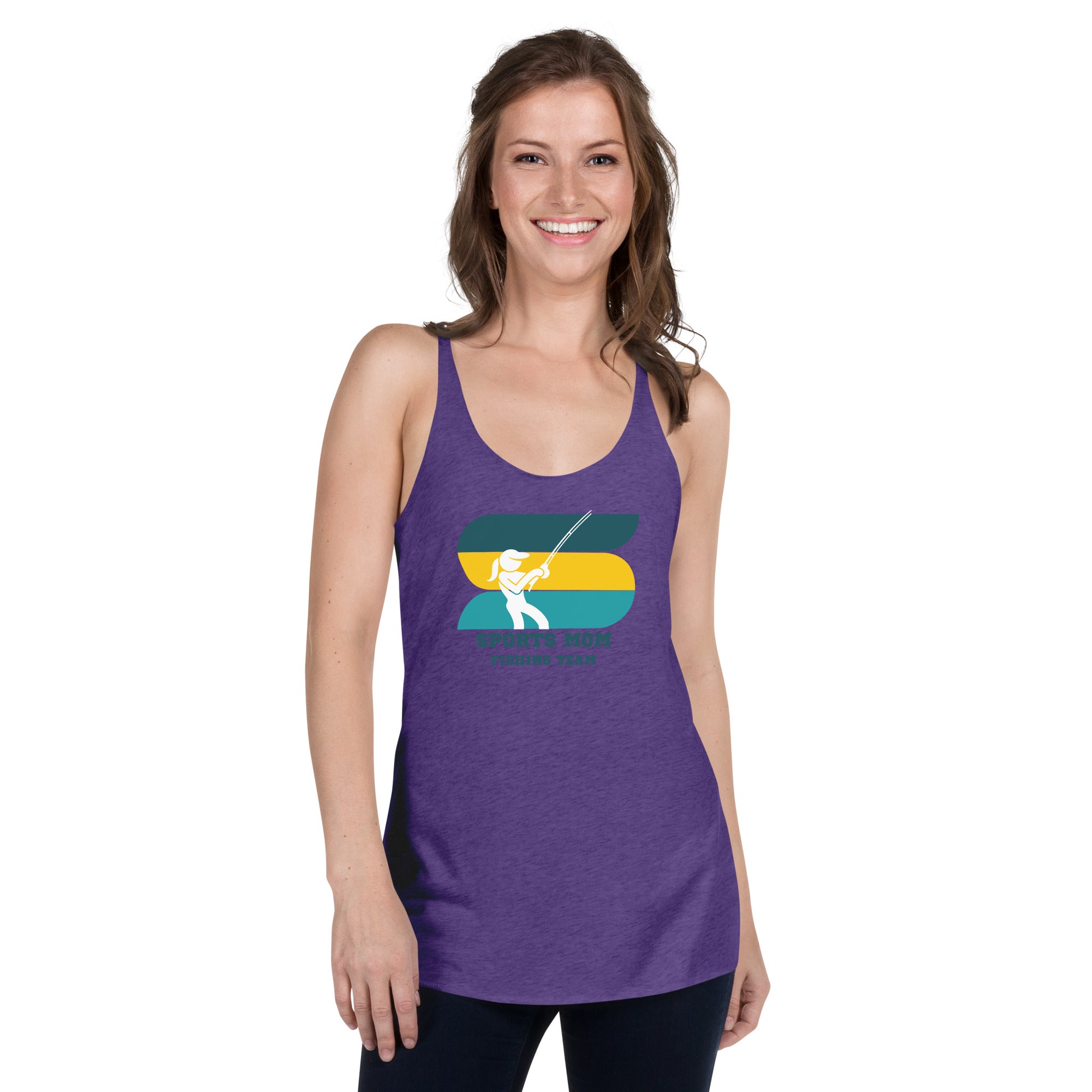 The Original Sports Mom Fishing Team Women's Racerback Tank