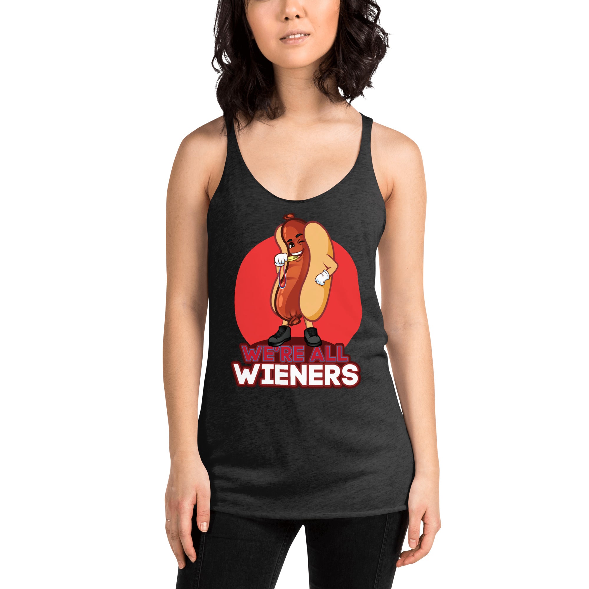 We're All Wieners Women's Racerback Tank - Red
