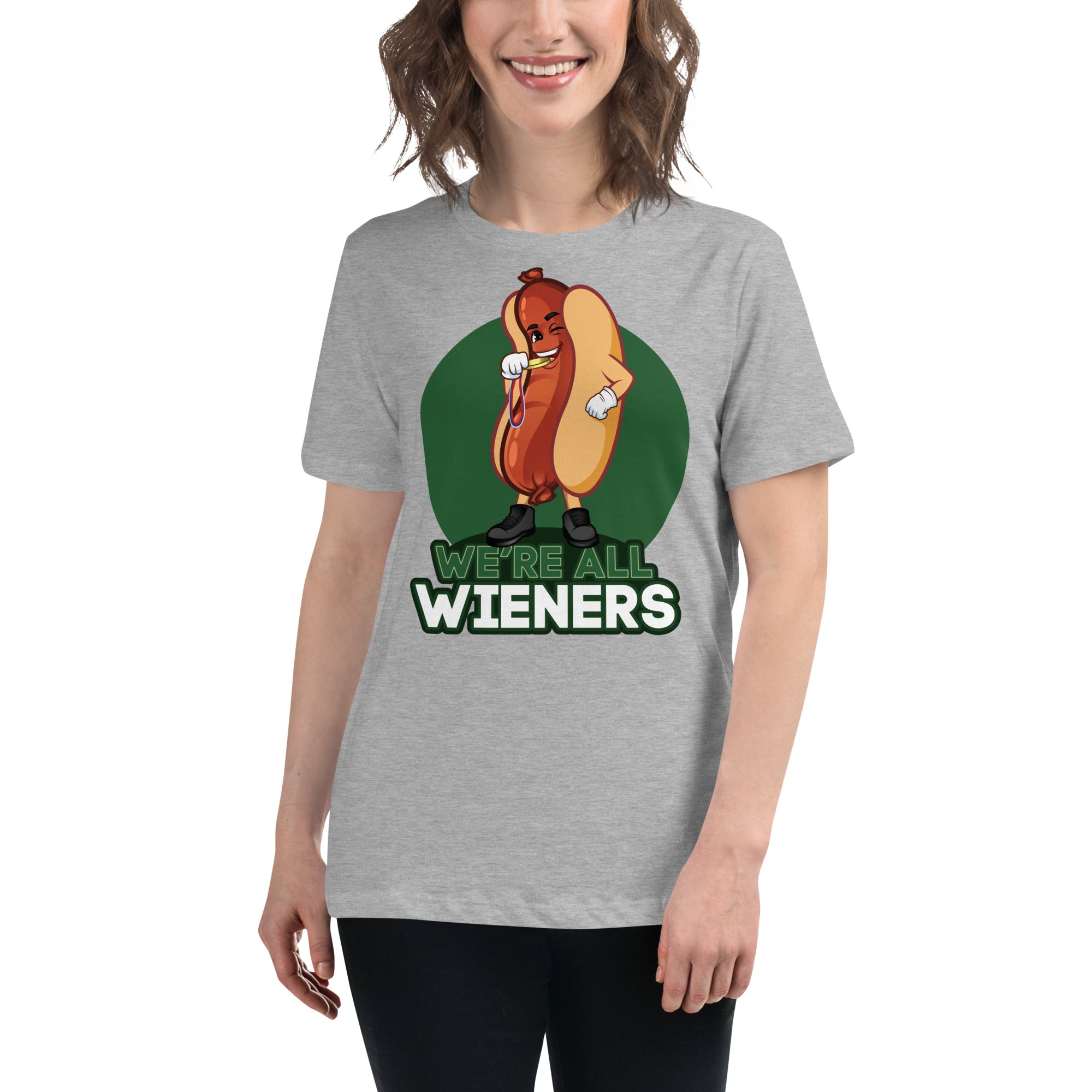 We're All Wieners Women's Premium Fit T-Shirt - Green