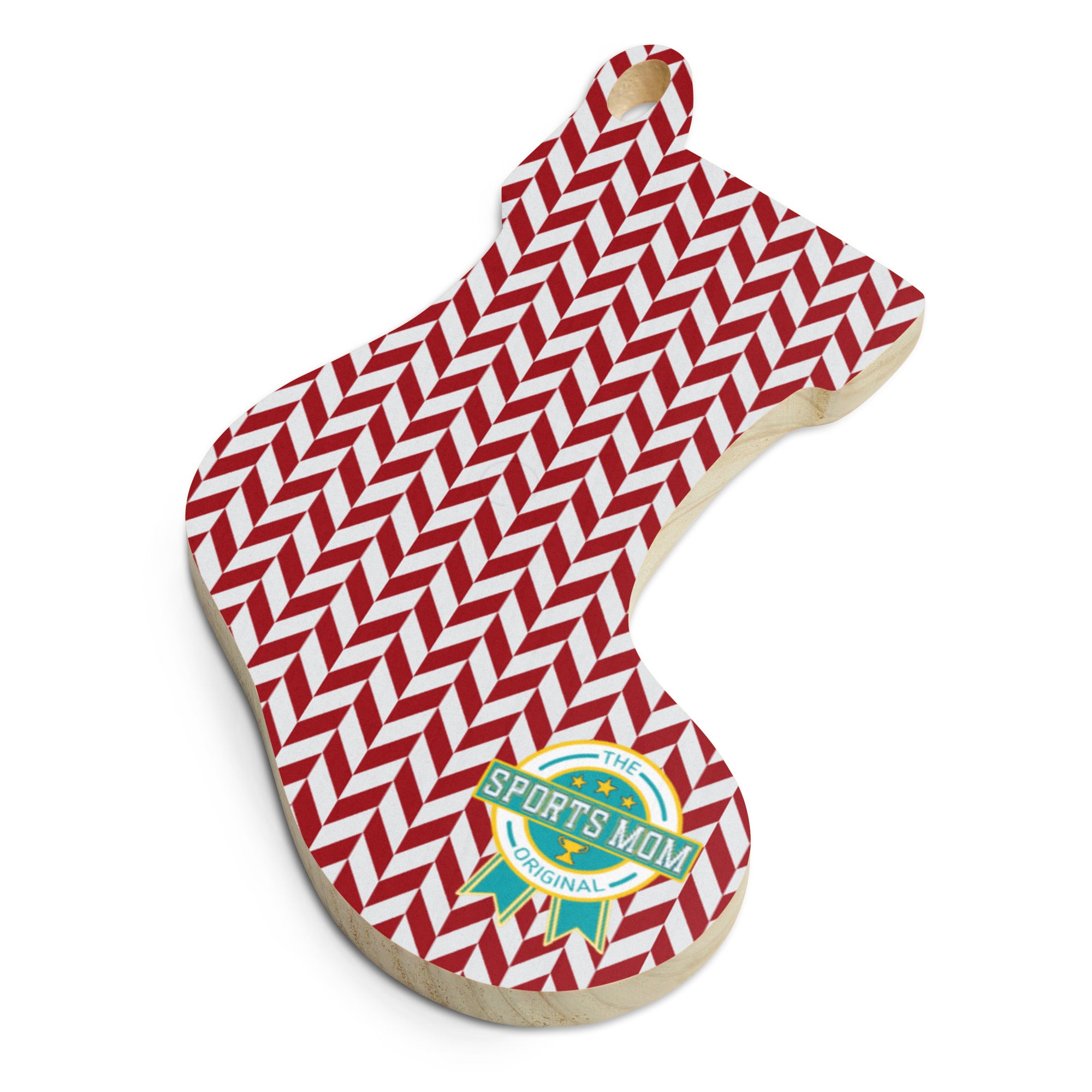The Original Sports Mom - Wooden Ornaments - Candy Cane