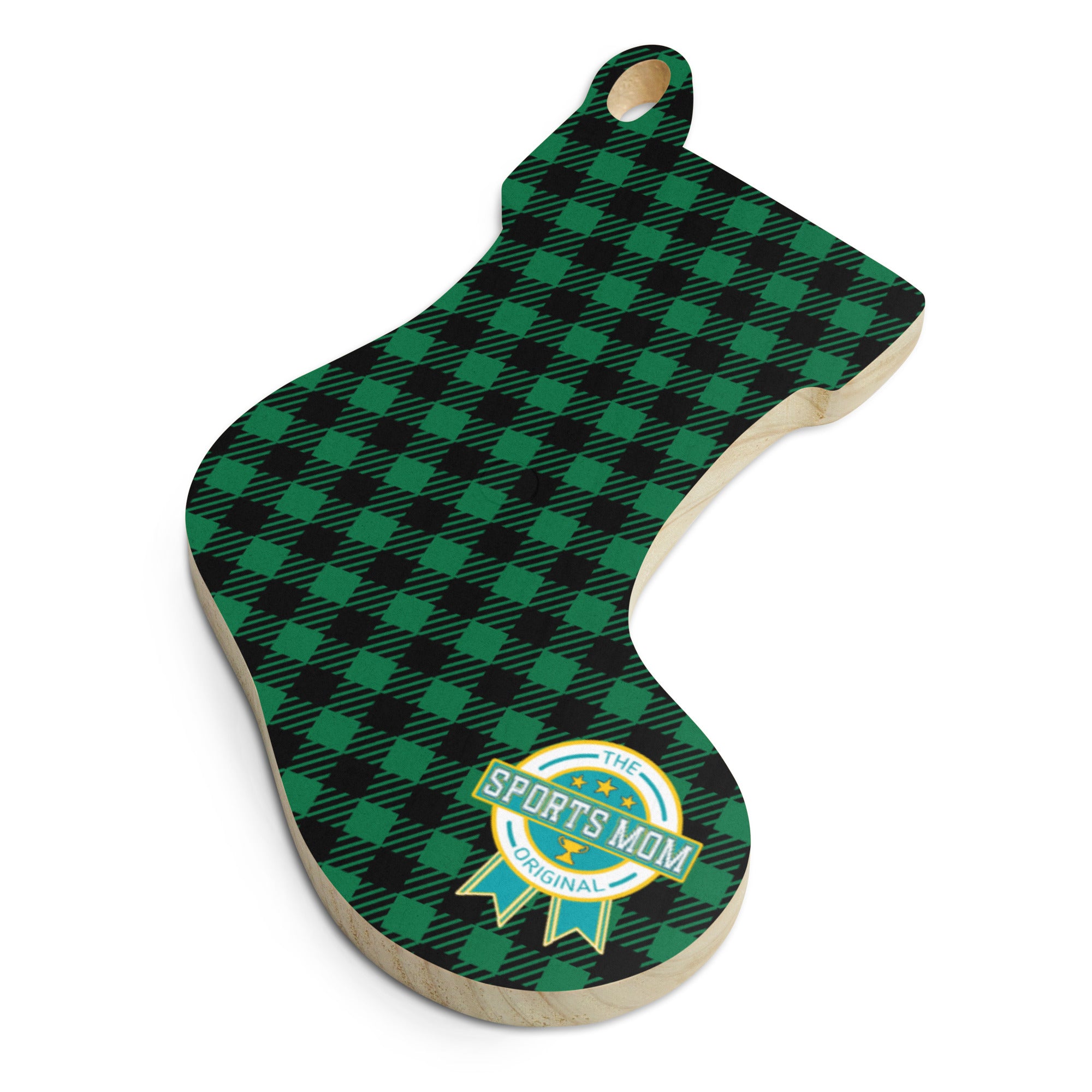 The Original Sports Mom - Wooden Ornaments - Flannel Panel