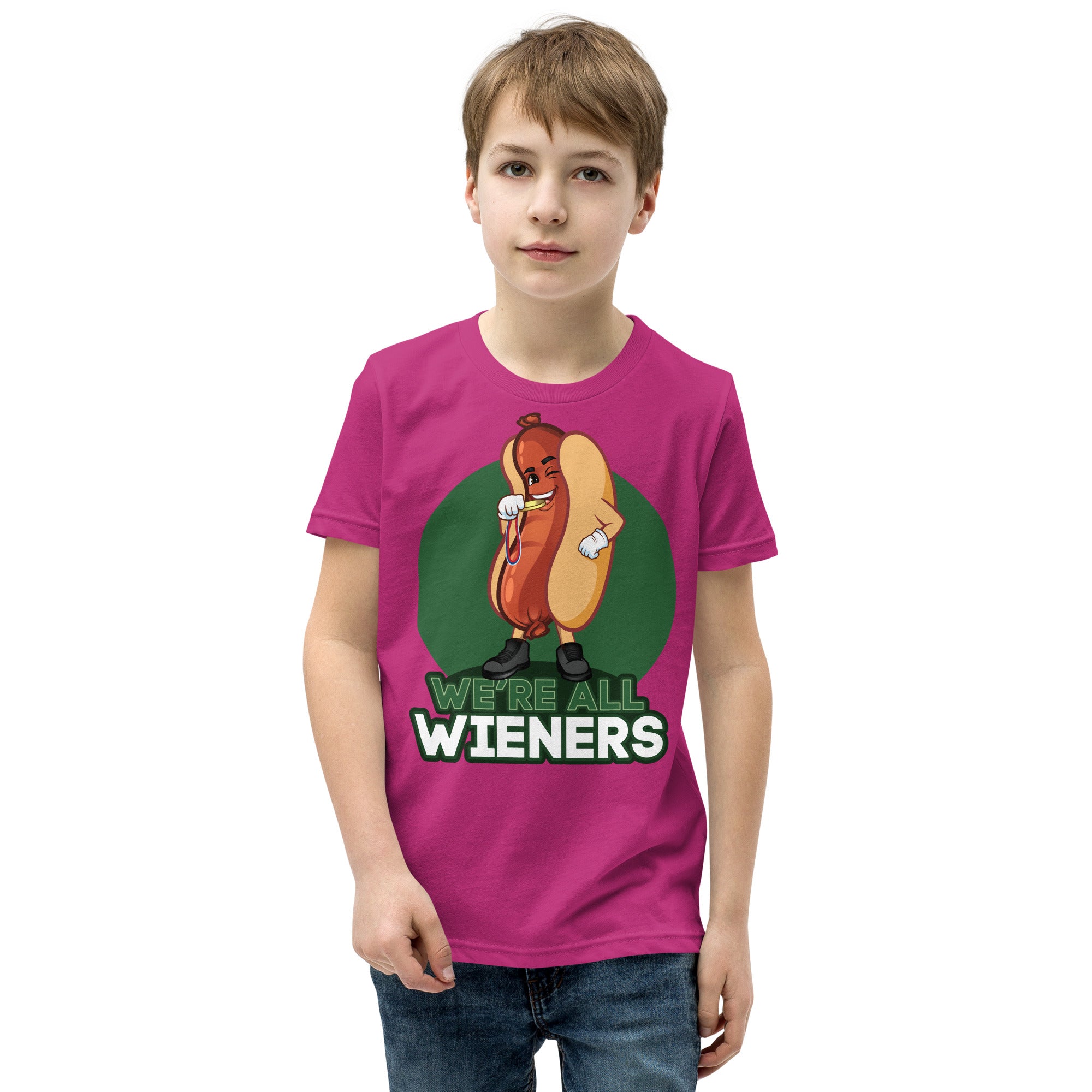 We're All Wieners - Youth Short Sleeve T-Shirt - Green
