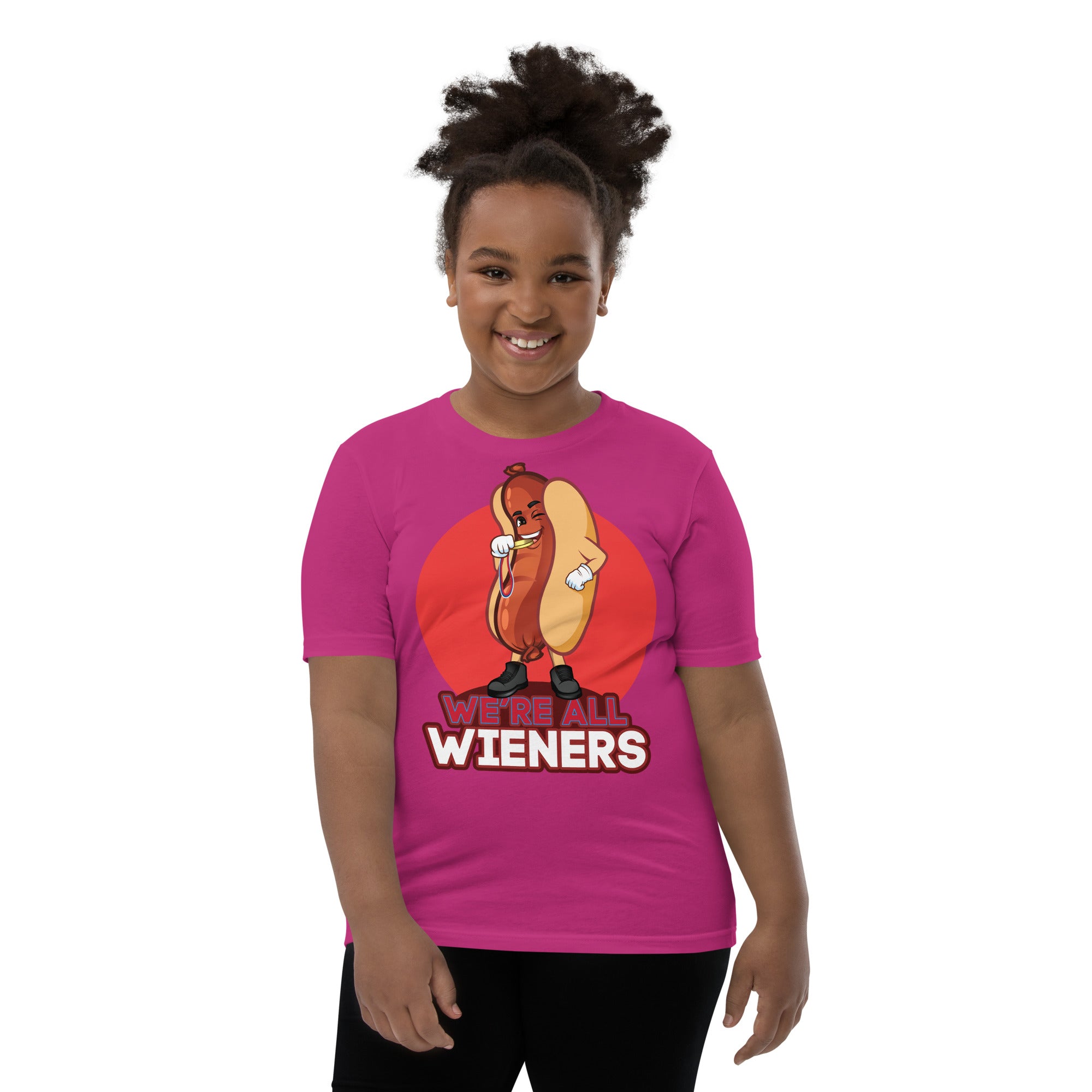We're All Wieners - Youth Short Sleeve T-Shirt - Red
