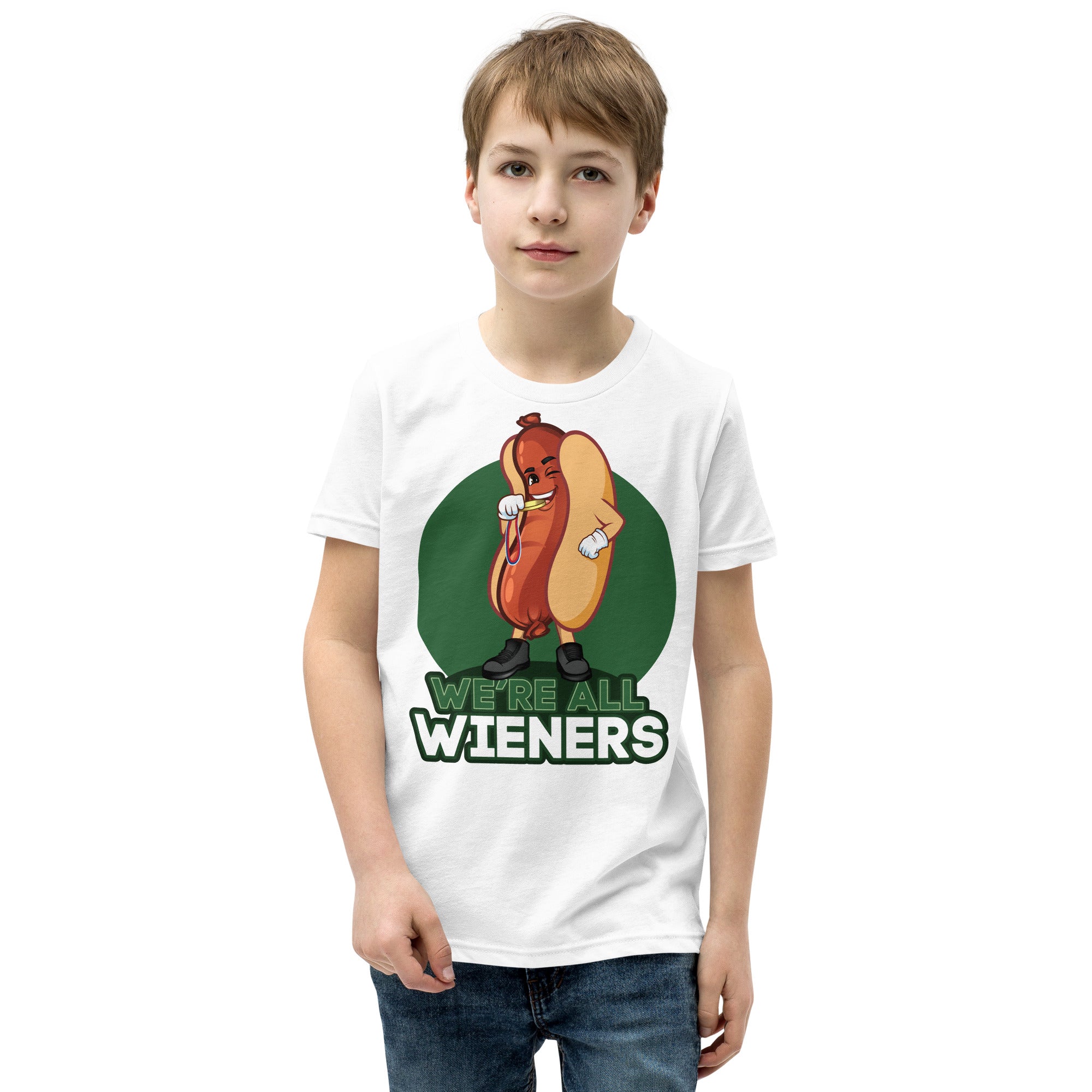 We're All Wieners - Youth Short Sleeve T-Shirt - Green